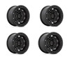 Set 4 KMC KM236 Tank Beadlock 17x9 5x5 Satin Black Wheels 17" -38mm Rims