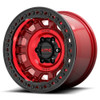Set 4 KMC KM236 Tank Beadlock 17x9 6x5.5 Candy Red Wheels 17" -38mm Rims