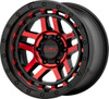 Set 4 KMC KM540 Recon 17x9 6x5.5 Gloss Black Machined Red Tint Wheels 17" -12mm