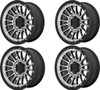 Set 4 KMC KM542 Impact 17x8.5 8x6.5 Satin Black Machined Wheels 17" 0mm Rims