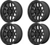 Set 4 KMC KM544 Mesa 17x9 5x5 Satin Black With Gloss Black Lip Wheels 17" -12mm