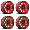 Set 4 KMC KM544 Mesa 17x9 6x5.5 Candy Red With Black Lip Wheels 17" 18mm Rims