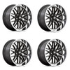 Set 4 US Mag  U138 Santa Cruz 22x10.5 5x5 Gloss Black Diamond Cut Wheels 22" 0mm