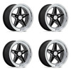 Set 4 American Racing Vintage VN514 Groove 18x10 5x5 Black Milled Wheels 18" 0mm