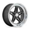Set 4 American Racing Vintage VN514 Groove 18x10 5x4.75 Anthracite Wheels 12mm
