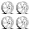 Set 4 US Mag U134 Desperado 24x10 5x4.75 Silver Milled Diamond Wheels 24" 5mm
