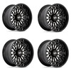 Set 4 Moto Metal MO809 Stinger 22x12 8x180 Gloss Black Machined Wheels 22" -44mm