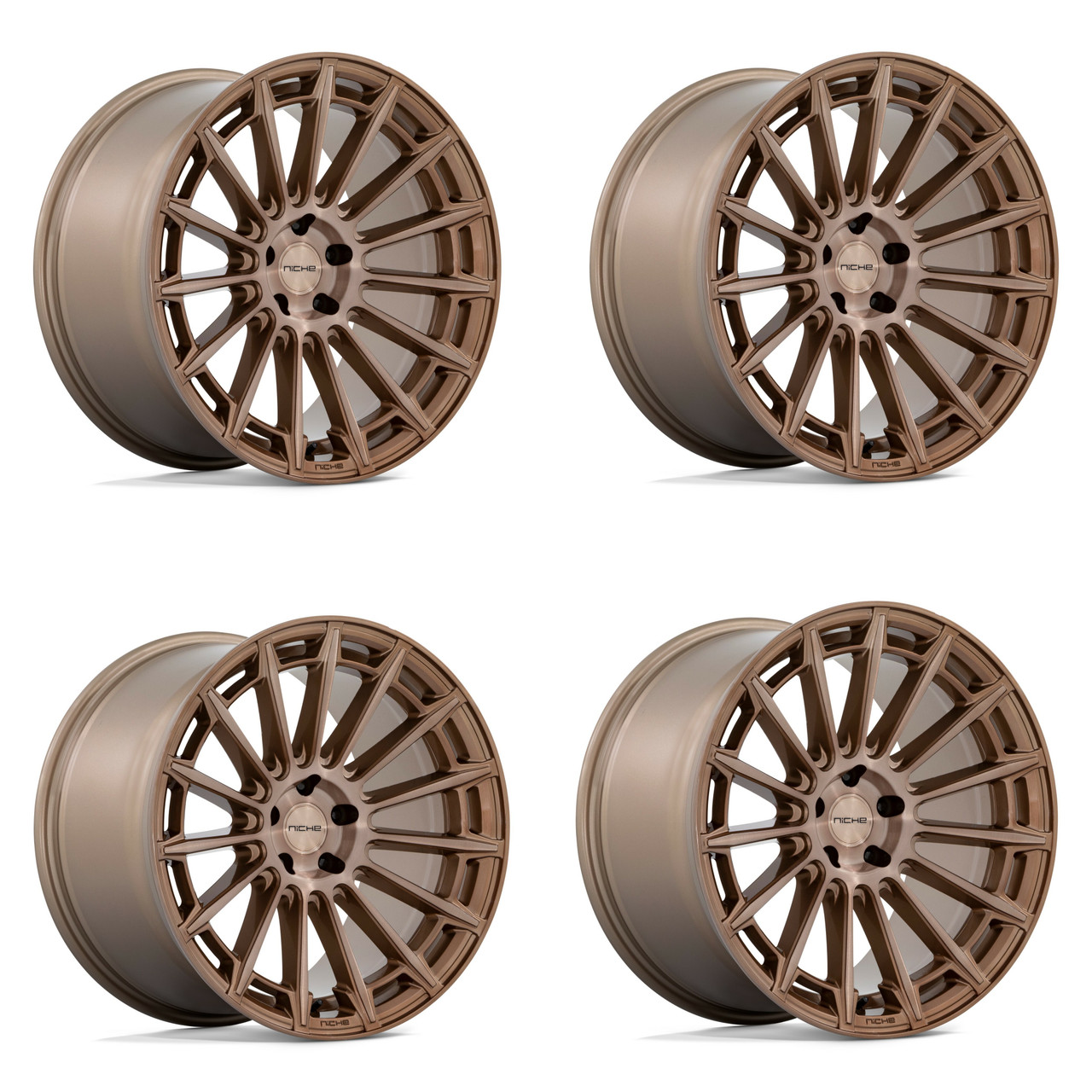 Set 4 Niche M275 Amalfi 20x9 5x4.5 Platinum Bronze Wheels 20" 35mm Rims
