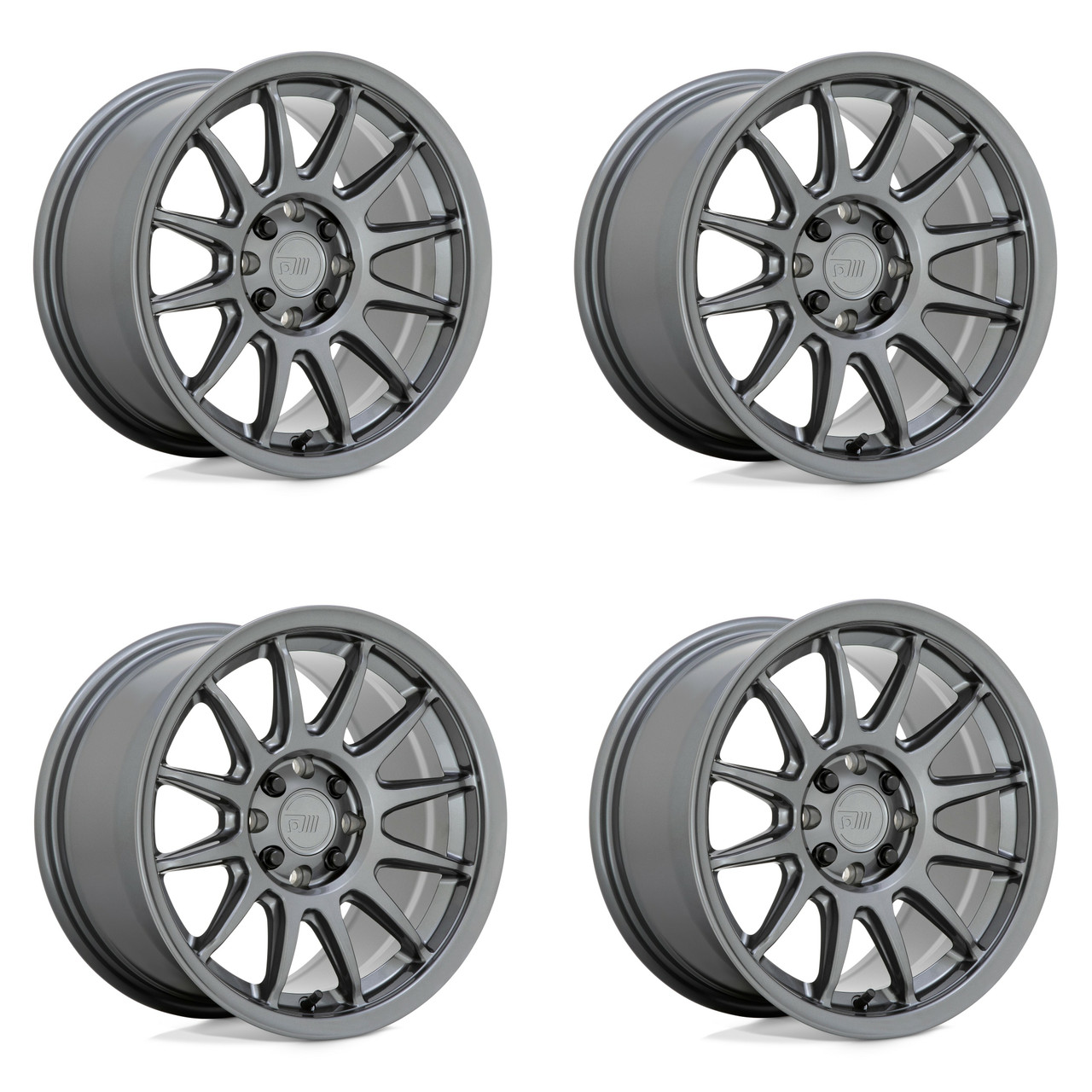 Set 4 Motegi MR156 S12 16x8 4x100 4x4.5 Gloss Gunmetal Wheels 16" 28mm Rims