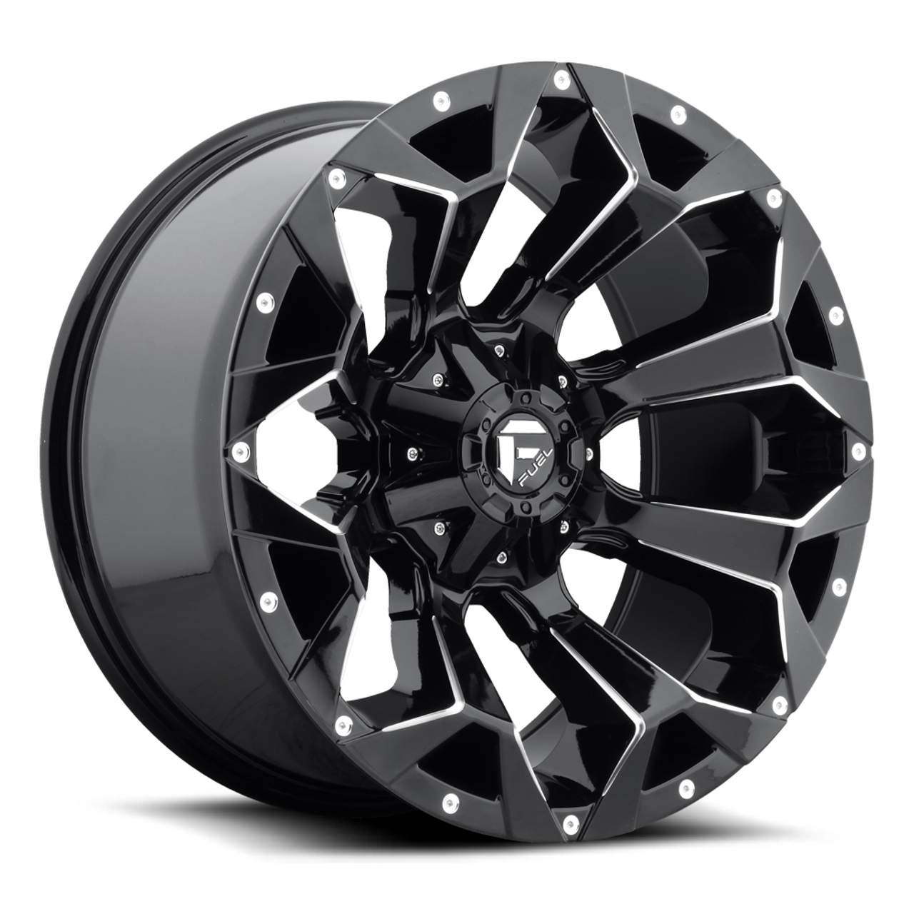 Set 4 Fuel D576 Assault 20x9 6x135 6x5.5 Gloss Black Milled Wheels 20" 1mm Rims