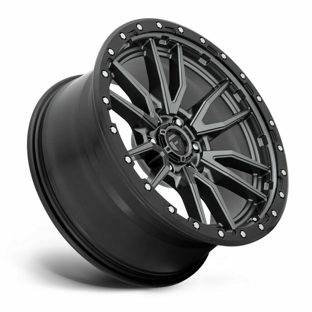 Set 4 Fuel  D680 Rebel 20x10 5x5.5 Gun Metal Black Bead Ring Wheels 20" -18mm