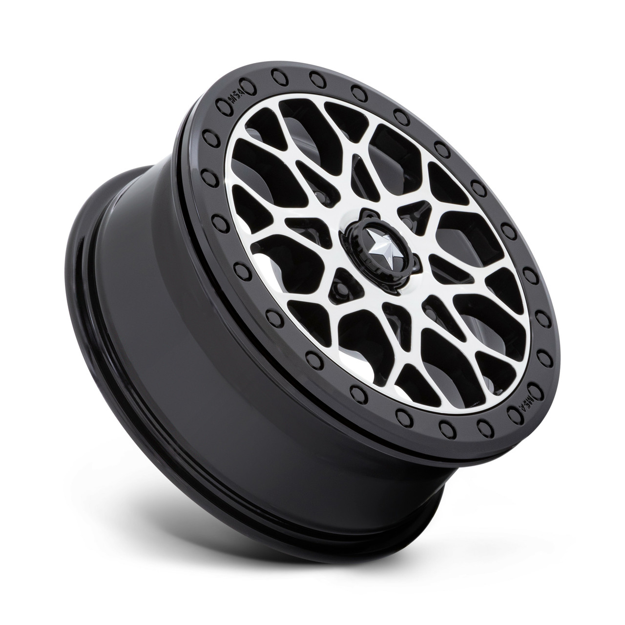 MSA Offroad Wheels M48 Portal Beadlock 15x6 4x137 Black Machine Black Wheel 15"