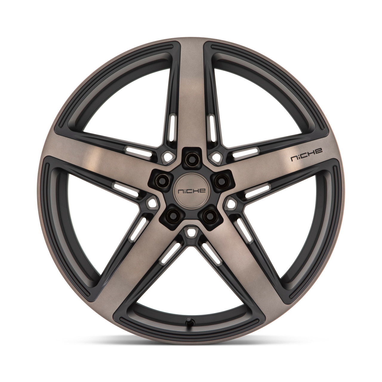 Set 4 Niche  M271 Teramo 20x9 5x112 Matte Black Double Tint Face Wheels 20" 25mm