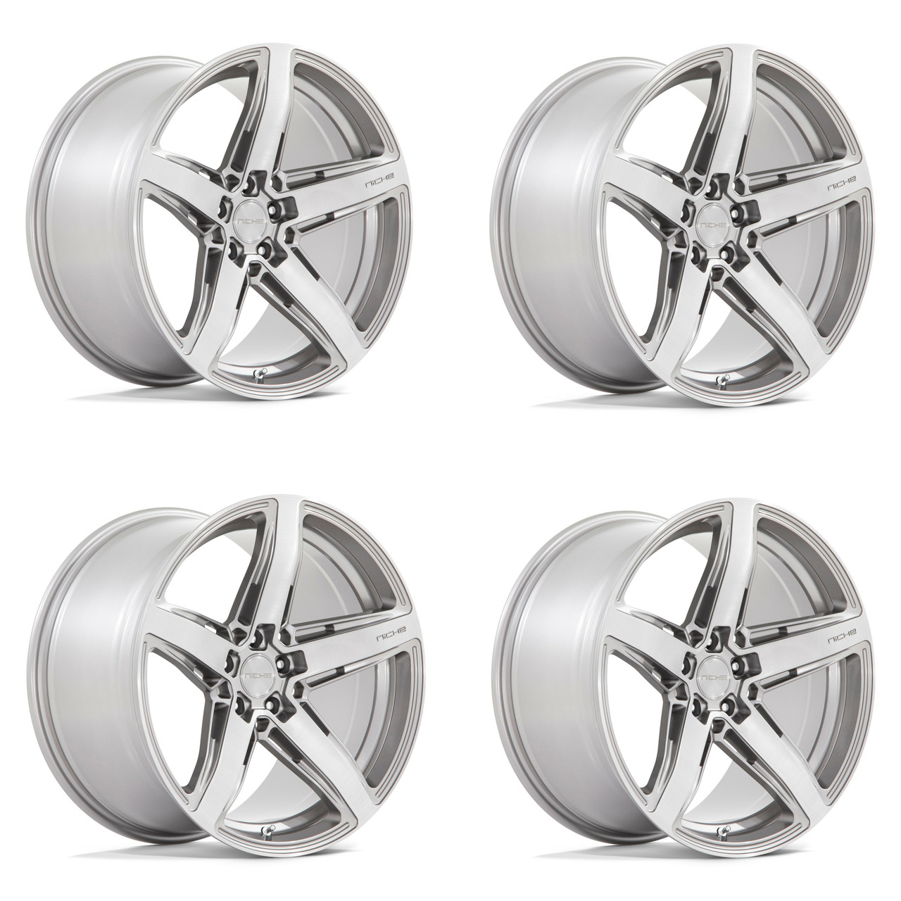 Set 4 Niche  M270 Teramo 20x9.5 5x115 Anthracite Brushed Tint Clear Wheels 20"