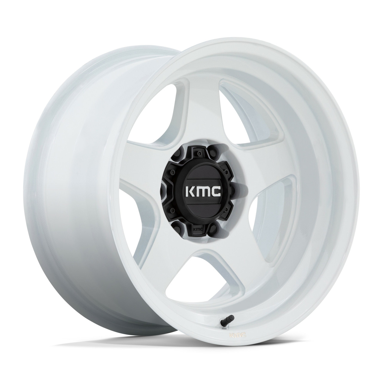 Set 4 KMC KM728 Lobo 17x8.5 6x5.5 Gloss White Wheels 17" -10mm Rims