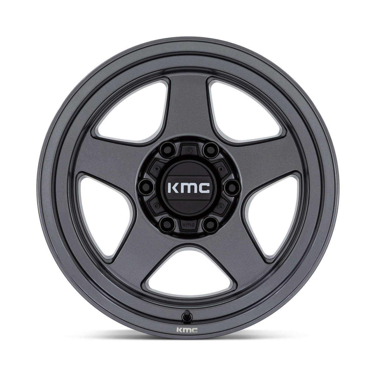 Set 4 KMC KM728 Lobo 17x8.5 6x5.5 Matte Anthracite Wheels 17" -10mm Rims