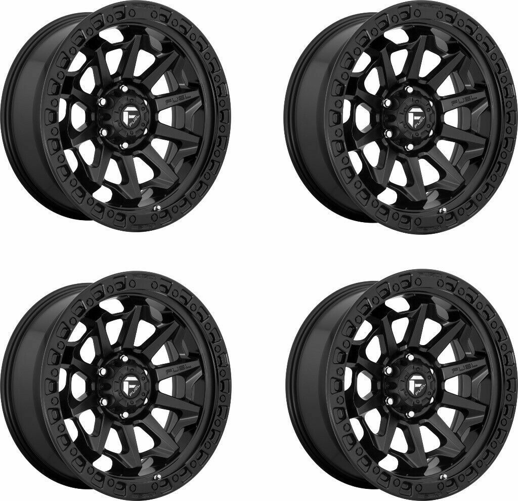 Set 4 18" Fuel D694 Covert 18x9 8x180 1mm Wheels Matte Black Truck Rims