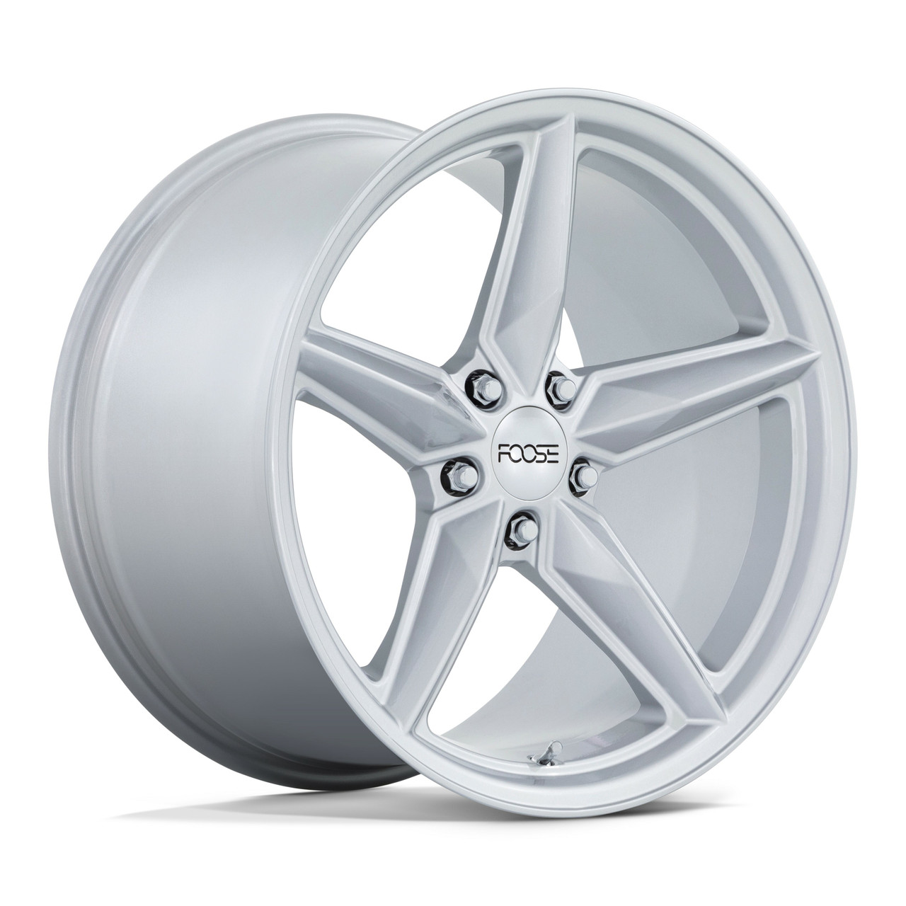 Set 4 Foose F174 Cf8 19x9.5 5x120 Gloss Silver Wheels 19" 17mm Rims