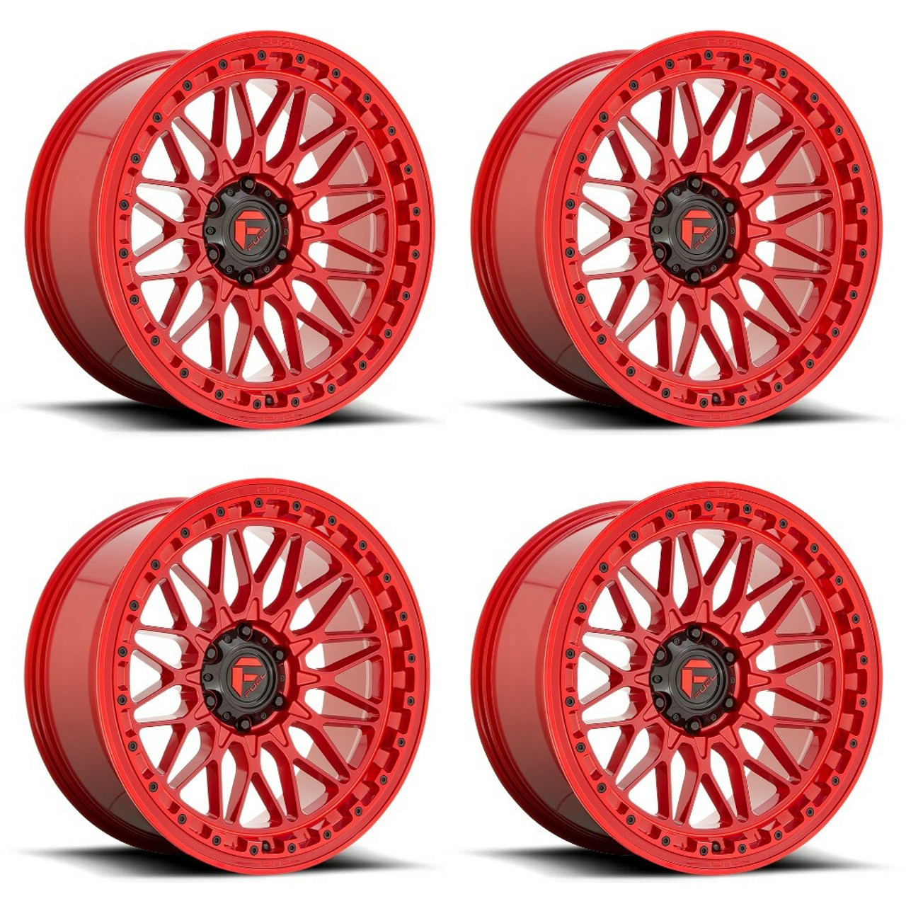 Set 4 Fuel D758 Trigger 17x9 6x5.5 Candy Red Wheels 17" -12mm Rims