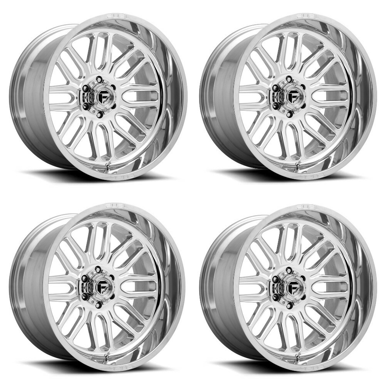 Set of 4 Fuel Ignite D721 22x12 8x180 -43mm High Luster Polished Lifted Wheels