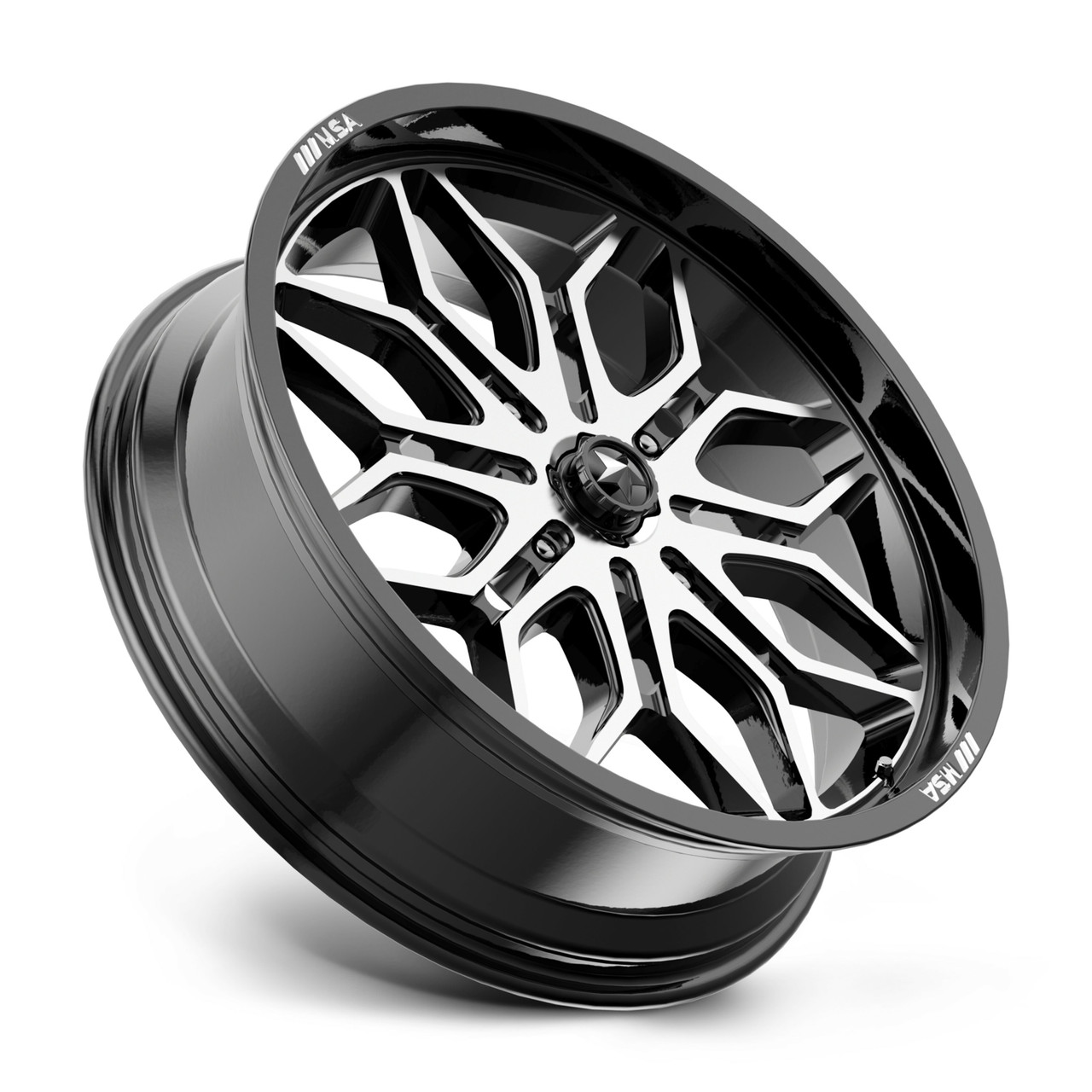 MSA Offroad Wheels M47 Sniper 24x7 4x137 Gloss Black Machined Wheel 24" 10mm Rim