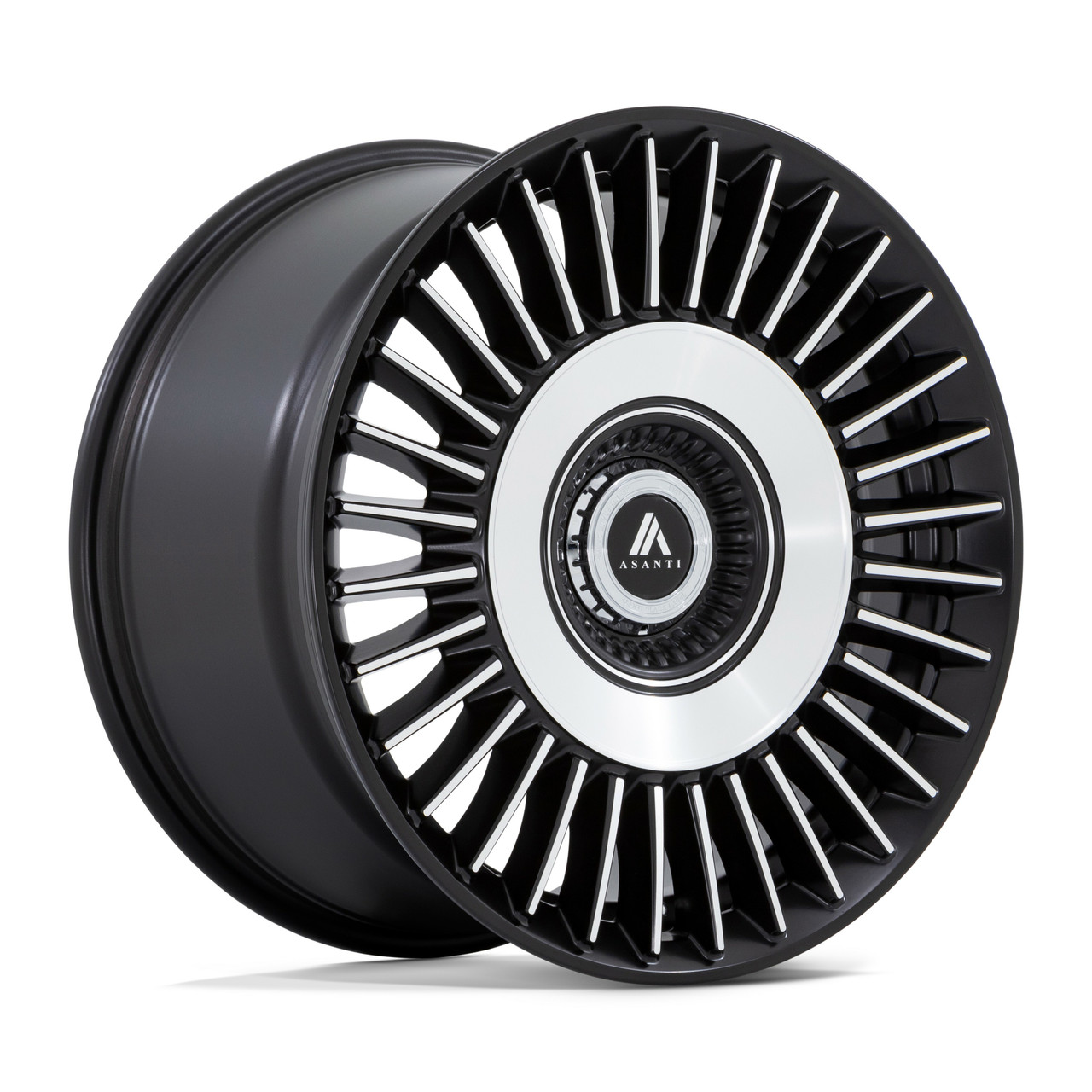 20x10.5 Satin Black Bright Mach Face Asanti Black Wheel