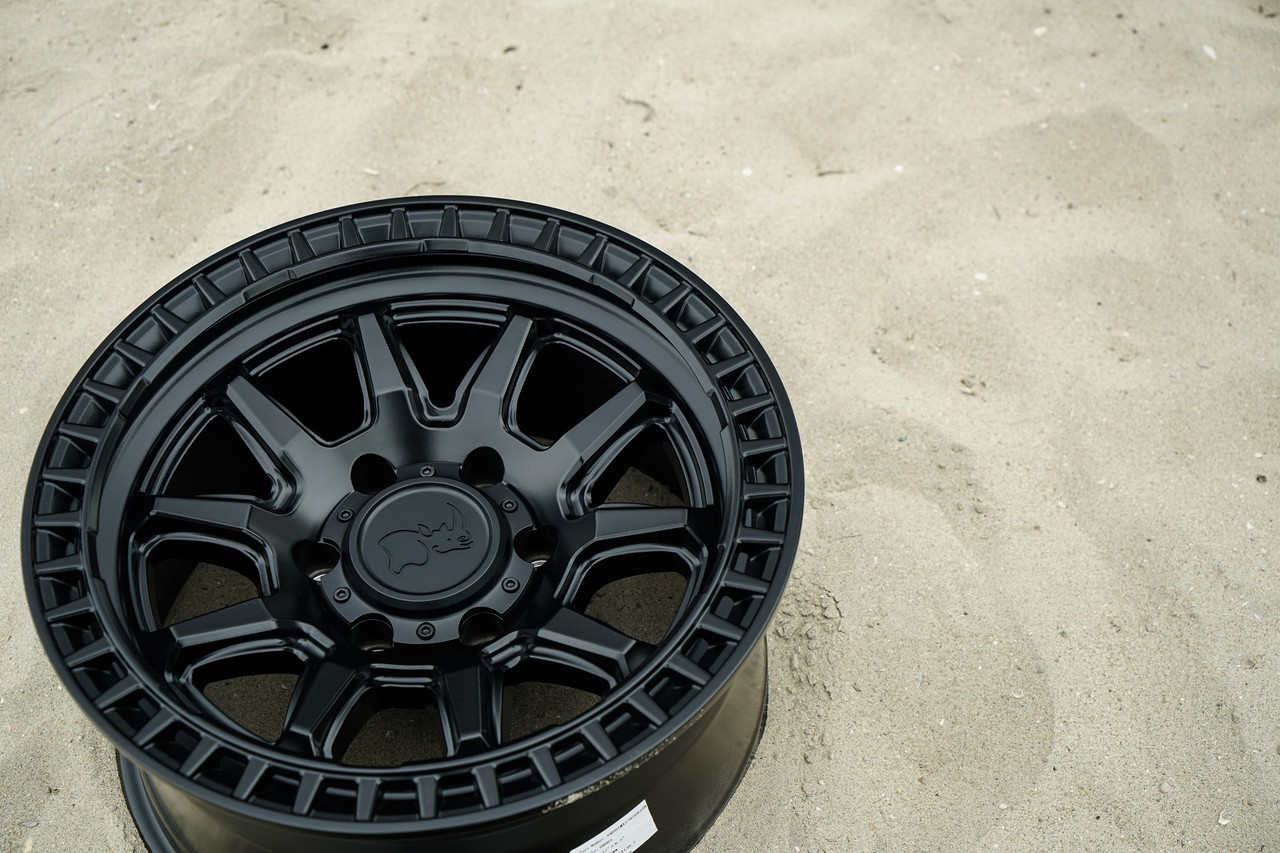 Black Rhino Calico 17x8.5 5x5.0 Matte Black Wheel 17" -10mm For Jeep Wrangler