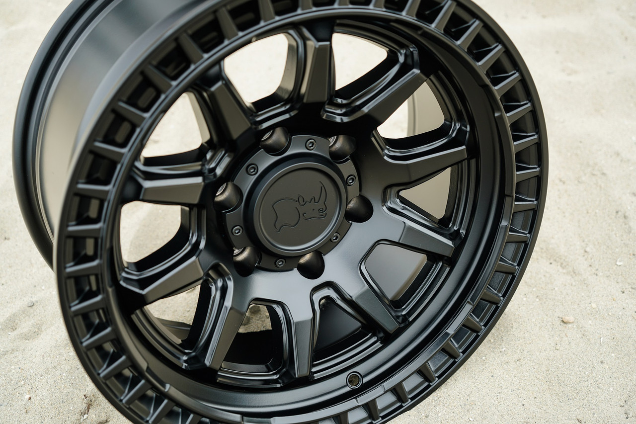 Black Rhino Calico 17x8.5 5x5.0 Matte Black Wheel 17" -10mm For Jeep Wrangler