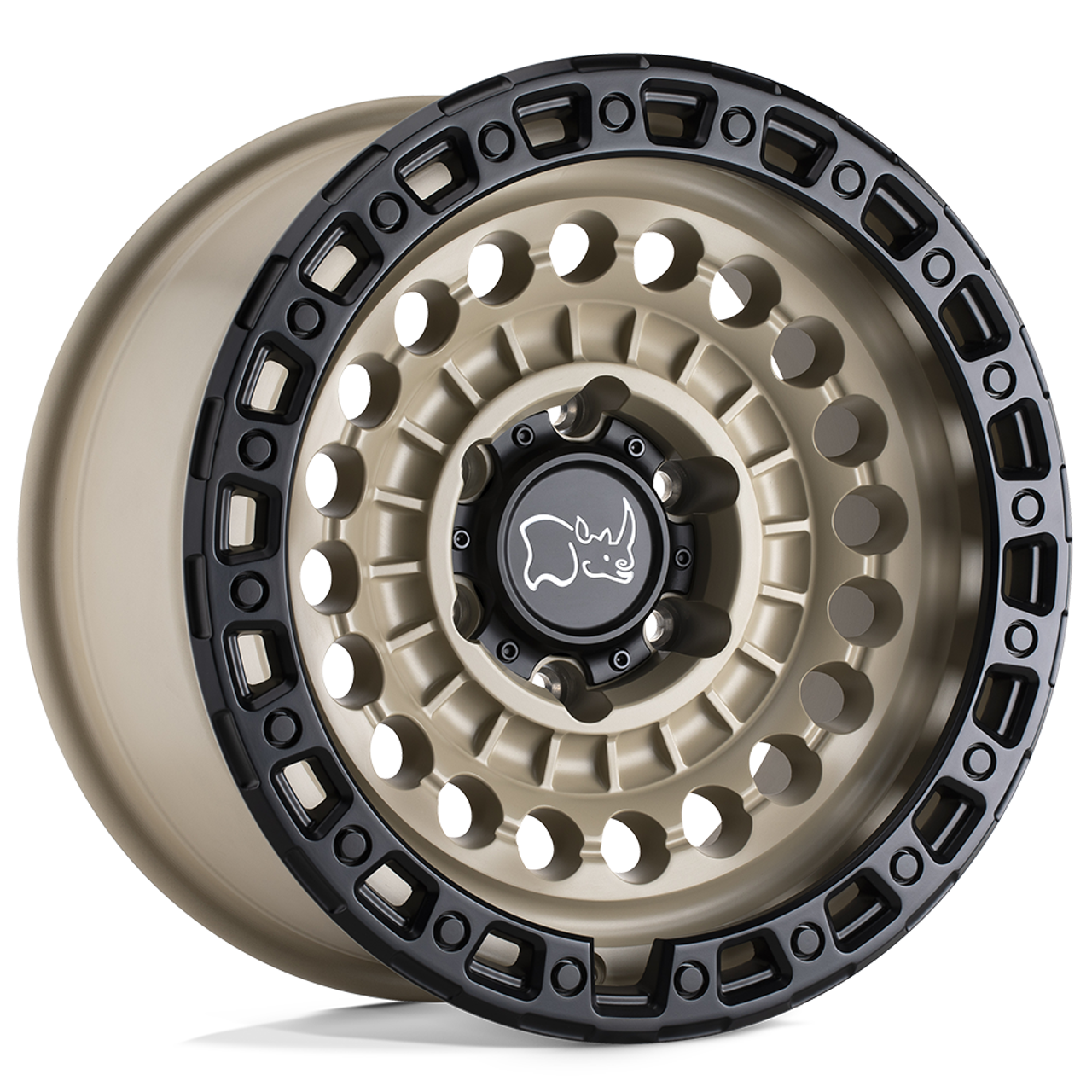 Set 4 Black Rhino Sentinel 17x8.5 8x170 Desert Sand W/ Black Ring Wheels 17" 0mm