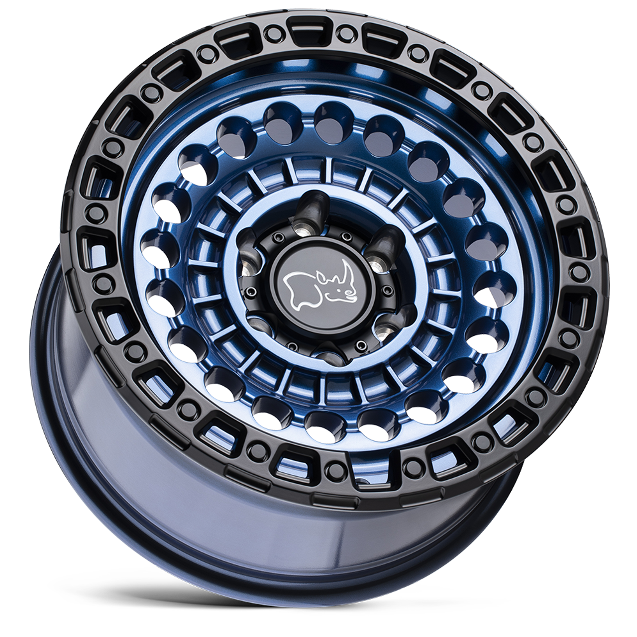 Black Rhino Sentinel 17x8.5 8x180 Cobalt Blue W/ Black Ring Wheel 17" 0mm Rim