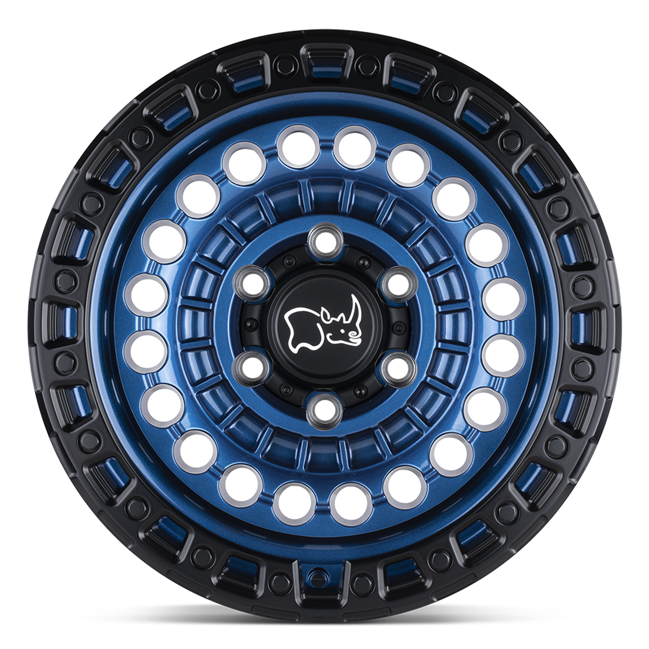 Black Rhino Sentinel 17x8.5 8x180 Cobalt Blue W/ Black Ring Wheel 17" 0mm Rim