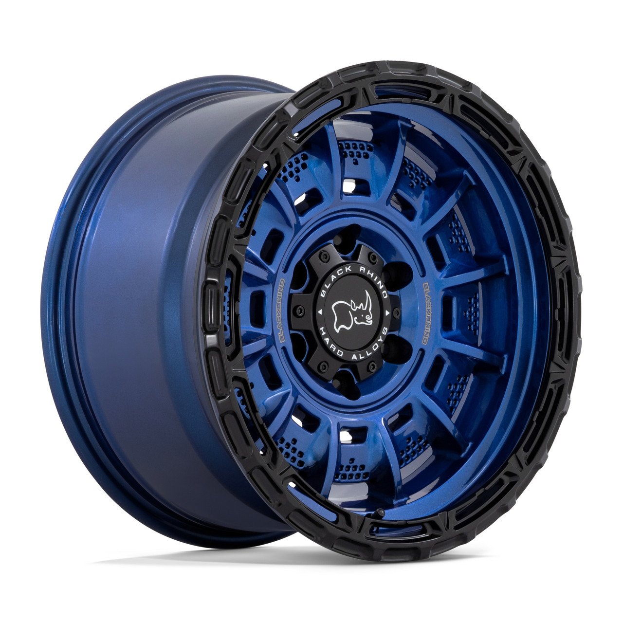 Set 4 Black Rhino Legion 20x10 8x180 Cobalt Blue With Black Lip Wheels 20" -18mm