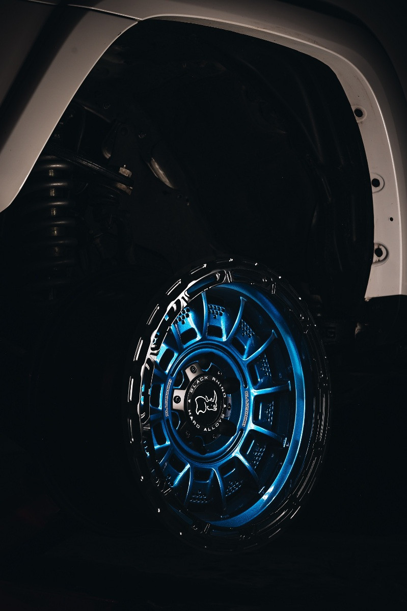 Set 4 Black Rhino Legion 20x10 8x180 Cobalt Blue With Black Lip Wheels 20" -18mm