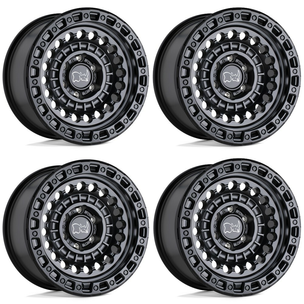Set 4 Black Rhino Sentinel 17x8.5 8x170 Matte Black Wheels 17" 0mm Rims