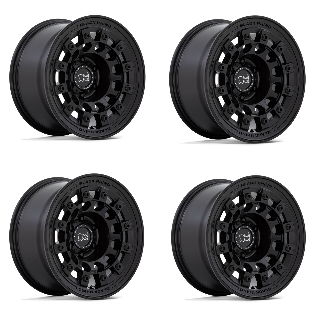Set 4 Black Rhino Fuji 17x8 5x4.5 Matte Black Wheels 17" 38mm Rims
