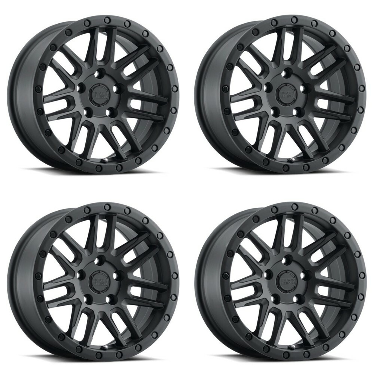 Set 4 Black Rhino Arches 18x8 5x4.25 Matte Black Wheels 18" 30mm Rims