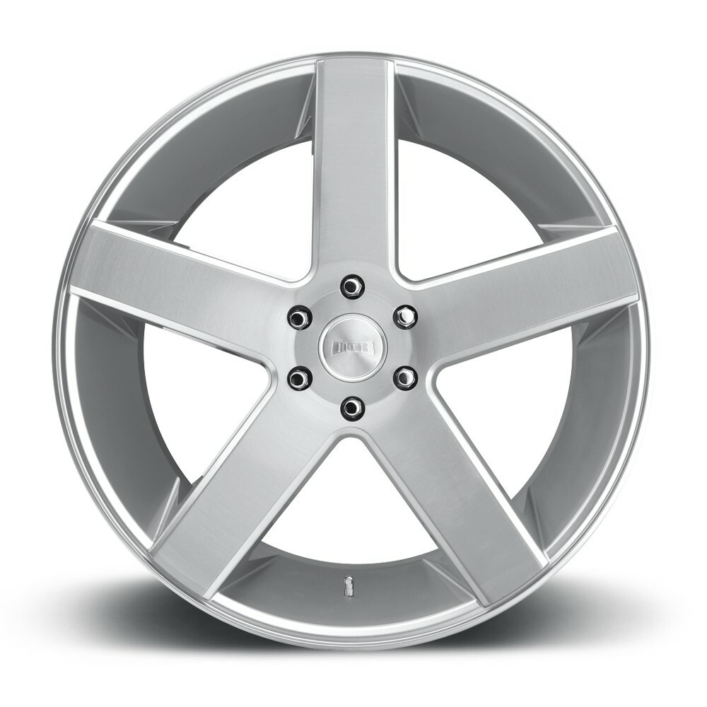 26" DUB S218 Baller 26x10 5x5 10mm Gloss Silver Brushed Wheel For Chevy GMC Rim