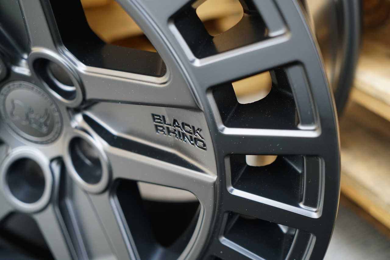 Set 4 Black Rhino Alston 20x8.5 5x5 Matte Black Wheels 20" 25mm Rims
