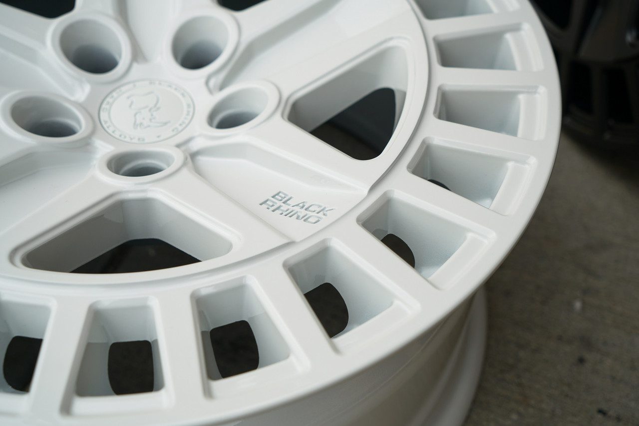 Black Rhino Alston 20x8.5 5x120 Gloss White Wheel 20" 25mm Rim