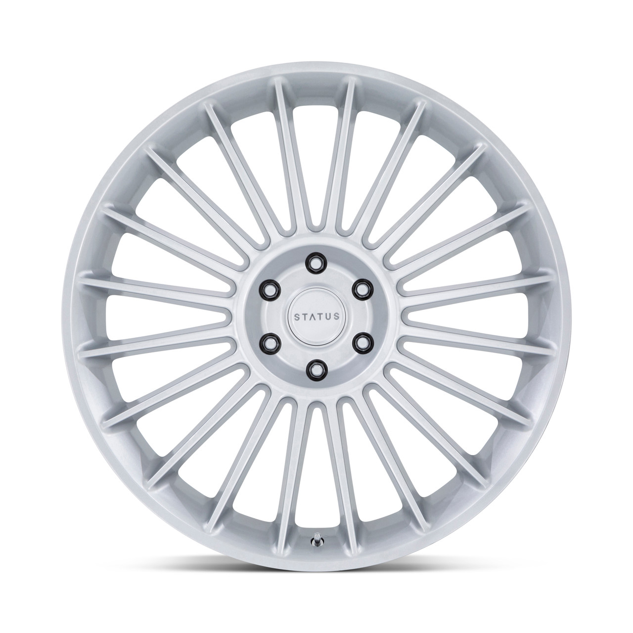 Set 4 Status Venti 24x10 5x130 Gloss Silver Wheels 24" 35mm Rims