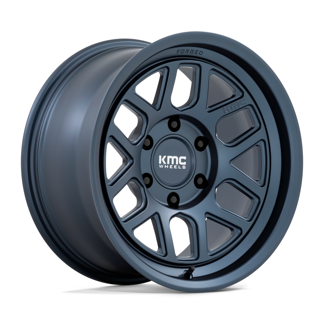 Set 4 KMC KM446 Mesa Forged Monoblock 17x8.5 6x5.5 Metallic Blue Wheel 17" -10mm