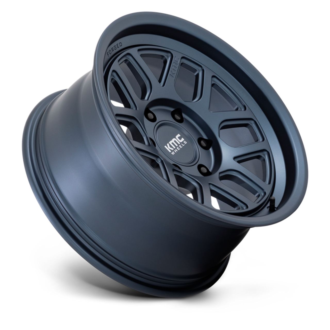Set 4 KMC KM446 Mesa Forged Monoblock 17x8.5 6x135 Metallic Blue Wheels 17" 0mm