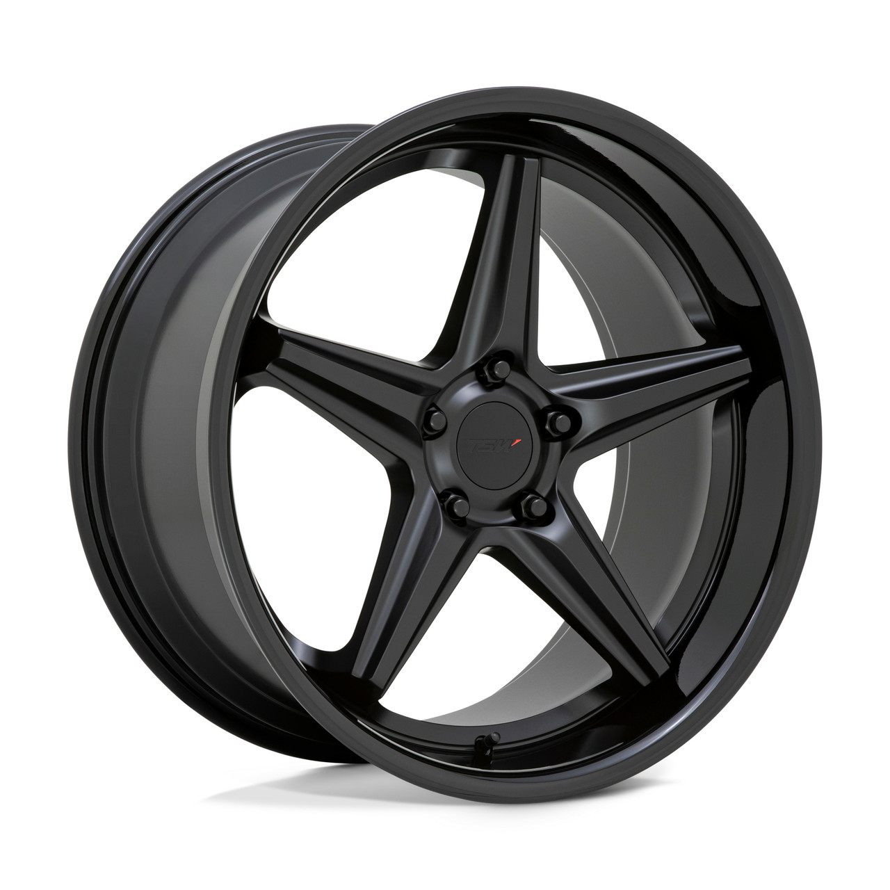 TSW Launch 20x10 5x4.5 Matte Black With Gloss Black Lip Wheel 20" 25mm Rim