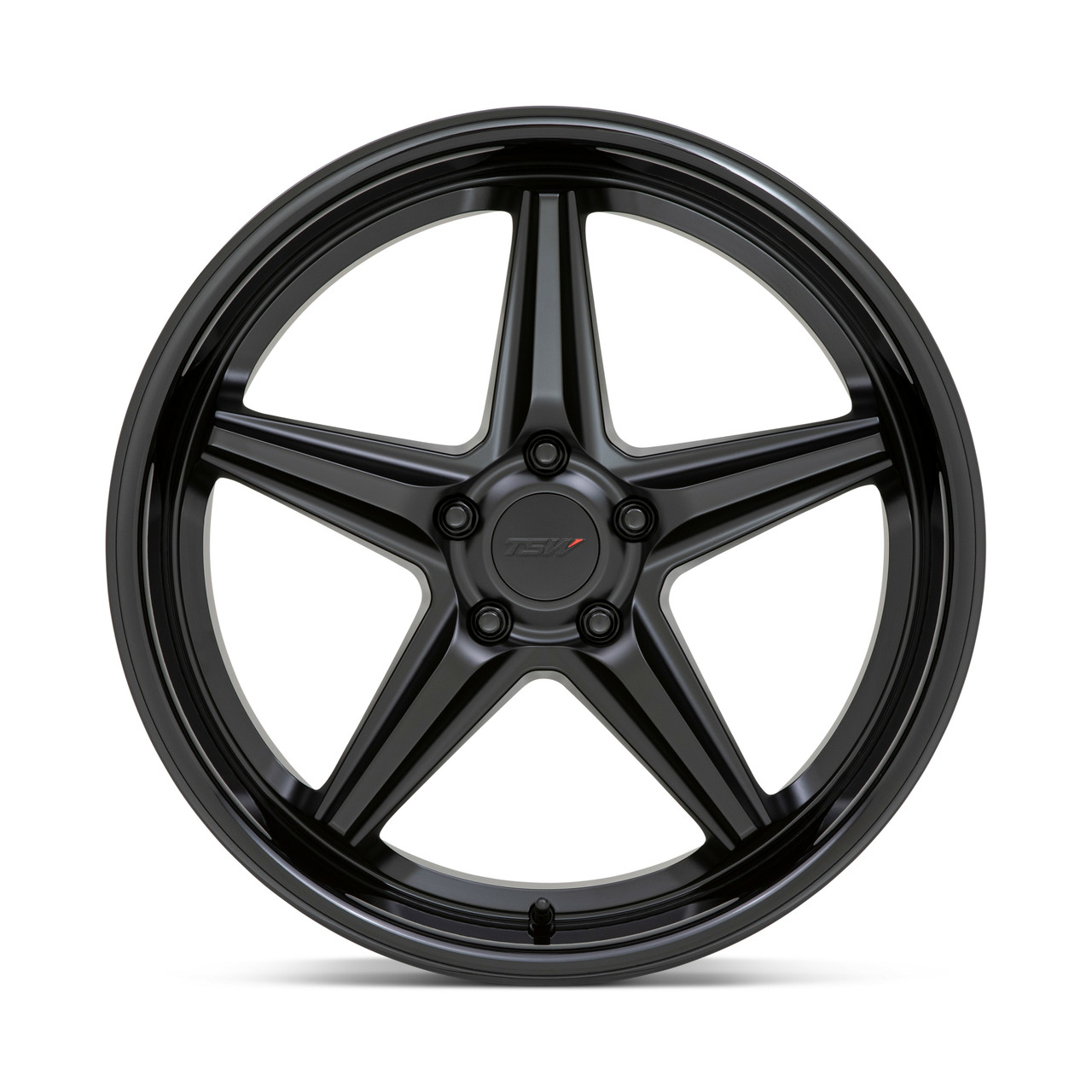 TSW Launch 20x10 5x4.5 Matte Black With Gloss Black Lip Wheel 20" 25mm Rim
