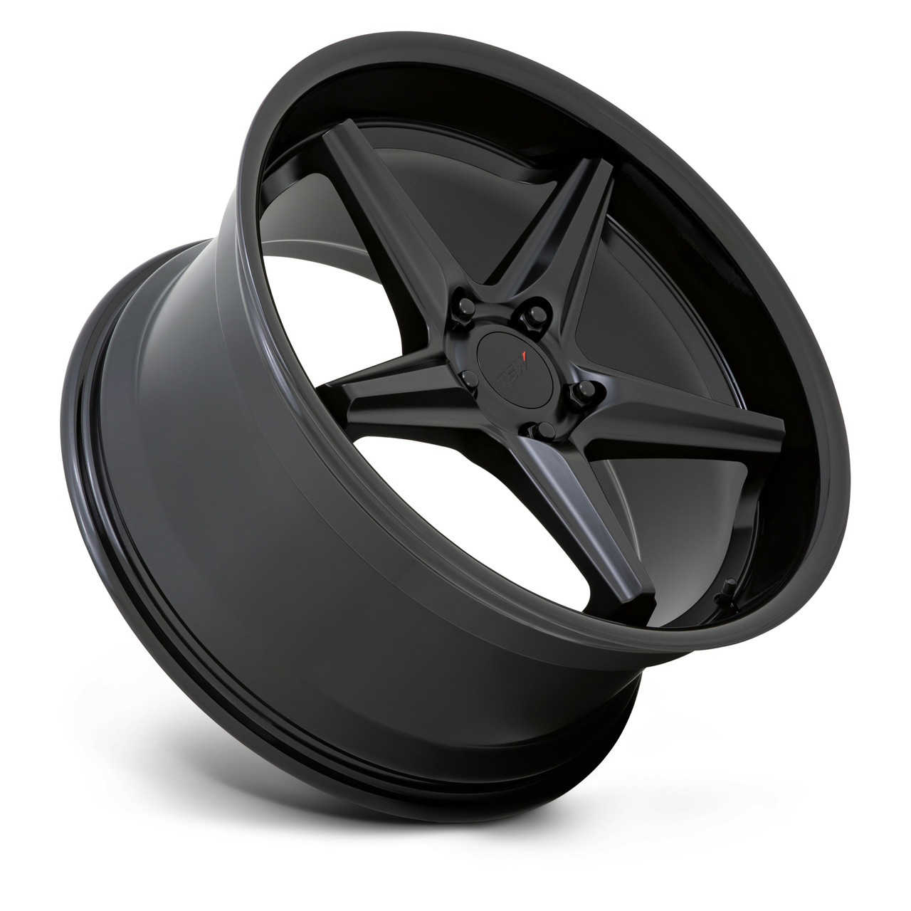 TSW Launch 20x10 5x4.5 Matte Black With Gloss Black Lip Wheel 20" 25mm Rim
