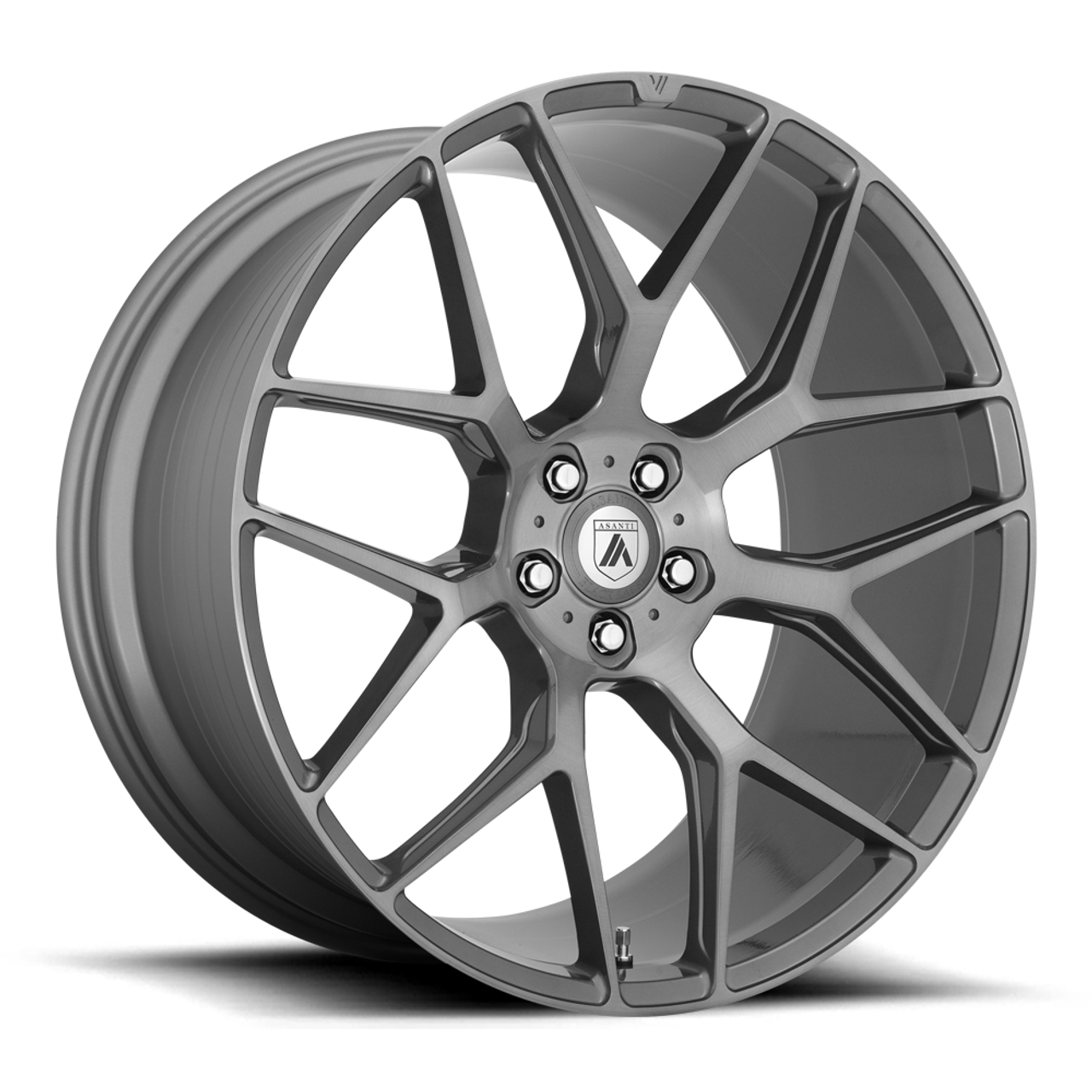 Set 4 Asanti Black ABL-27 Dynasty 22x10.5 5x130 Titanium Brushed Wheels 22" 25mm