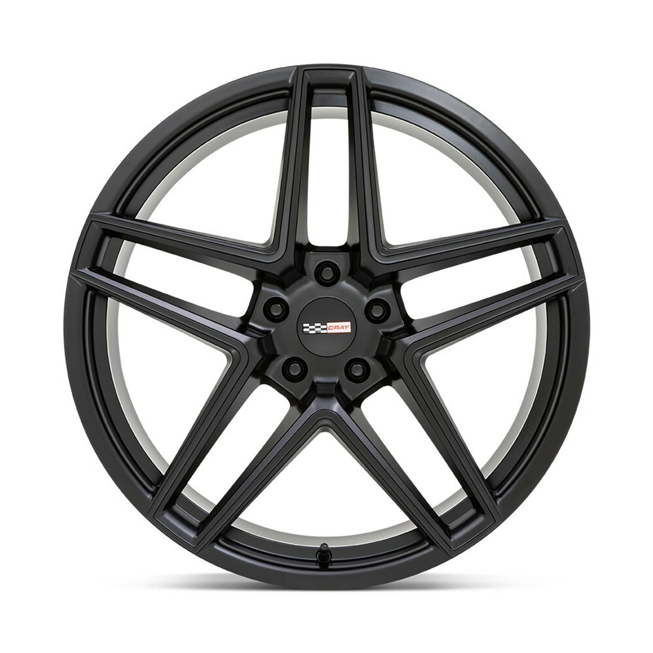 Set 4 Cray Panthera 20x9 5x120 Semi Gloss Black Wheels 20" 38mm For Corvette Rim