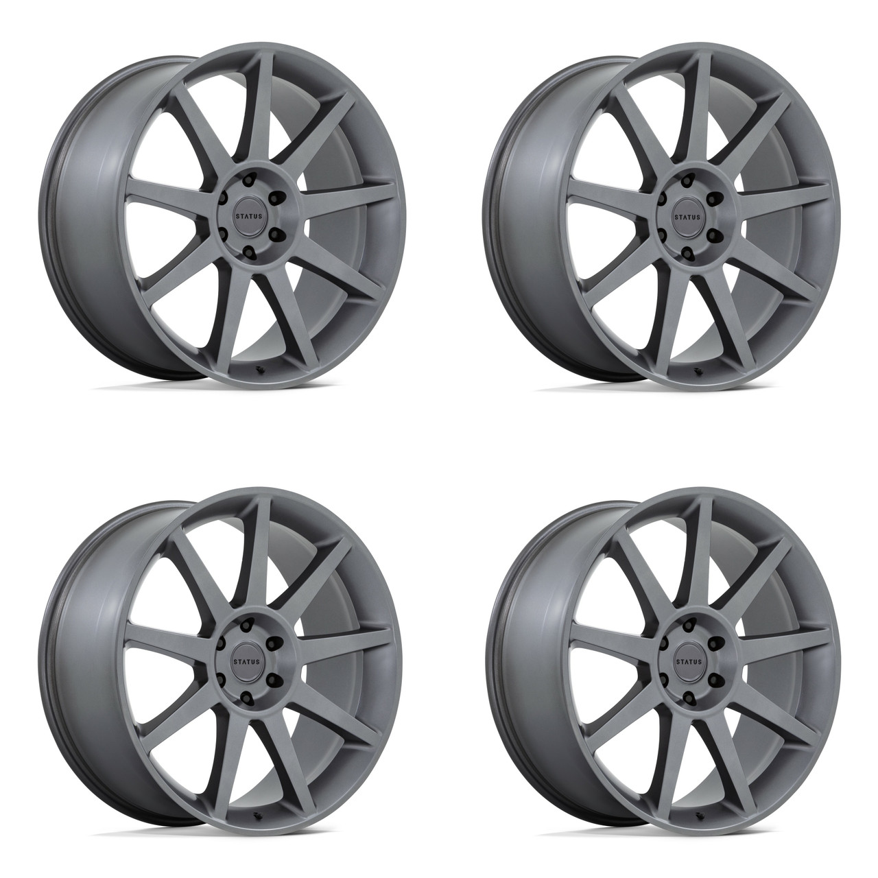 Set 4 Status Mammoth 24x10 6x135 Matte Anthracite Wheels 24" 30mm Rims