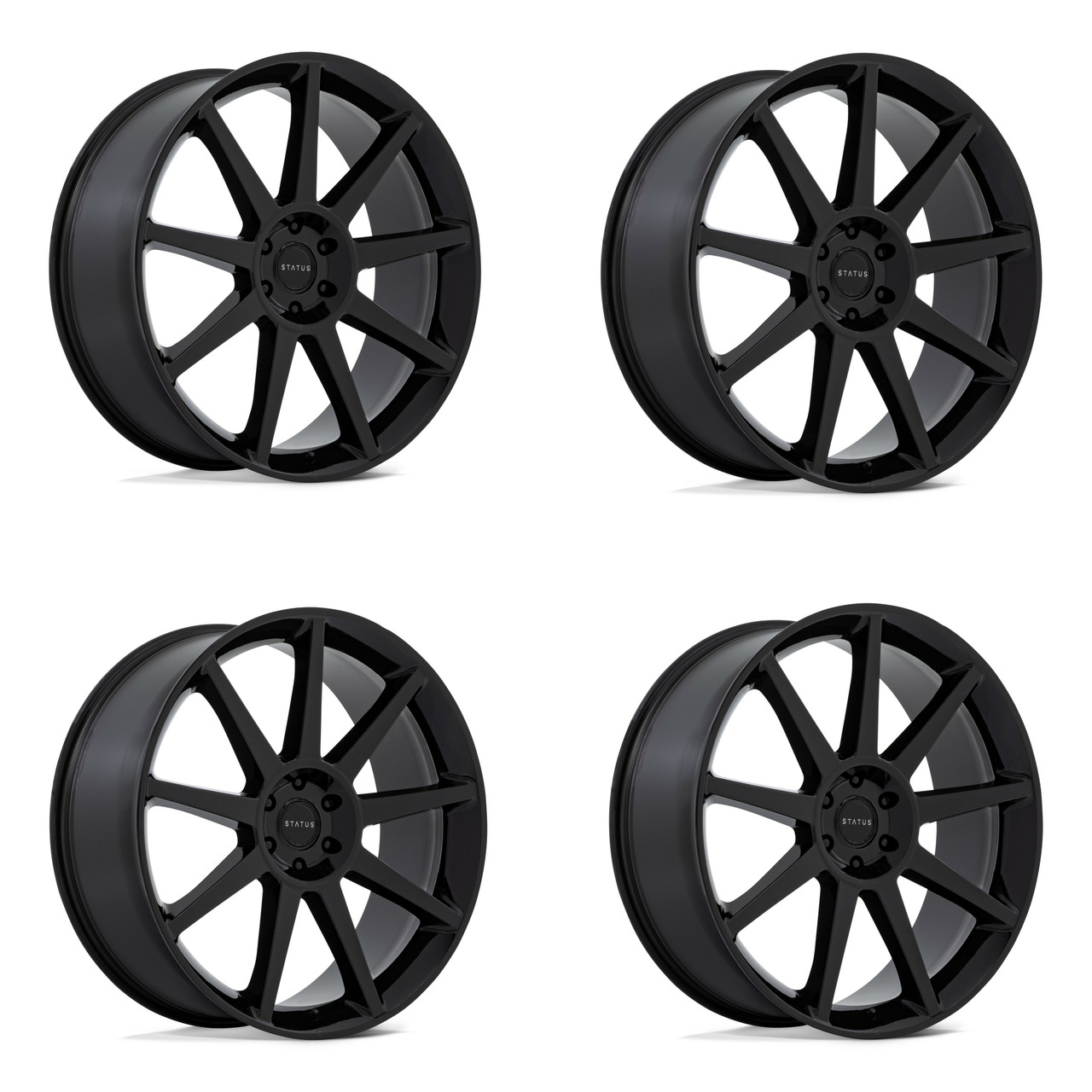 Set 4 Status Mammoth 24x10 5x112 Gloss Black Wheels 24" 20mm Rims