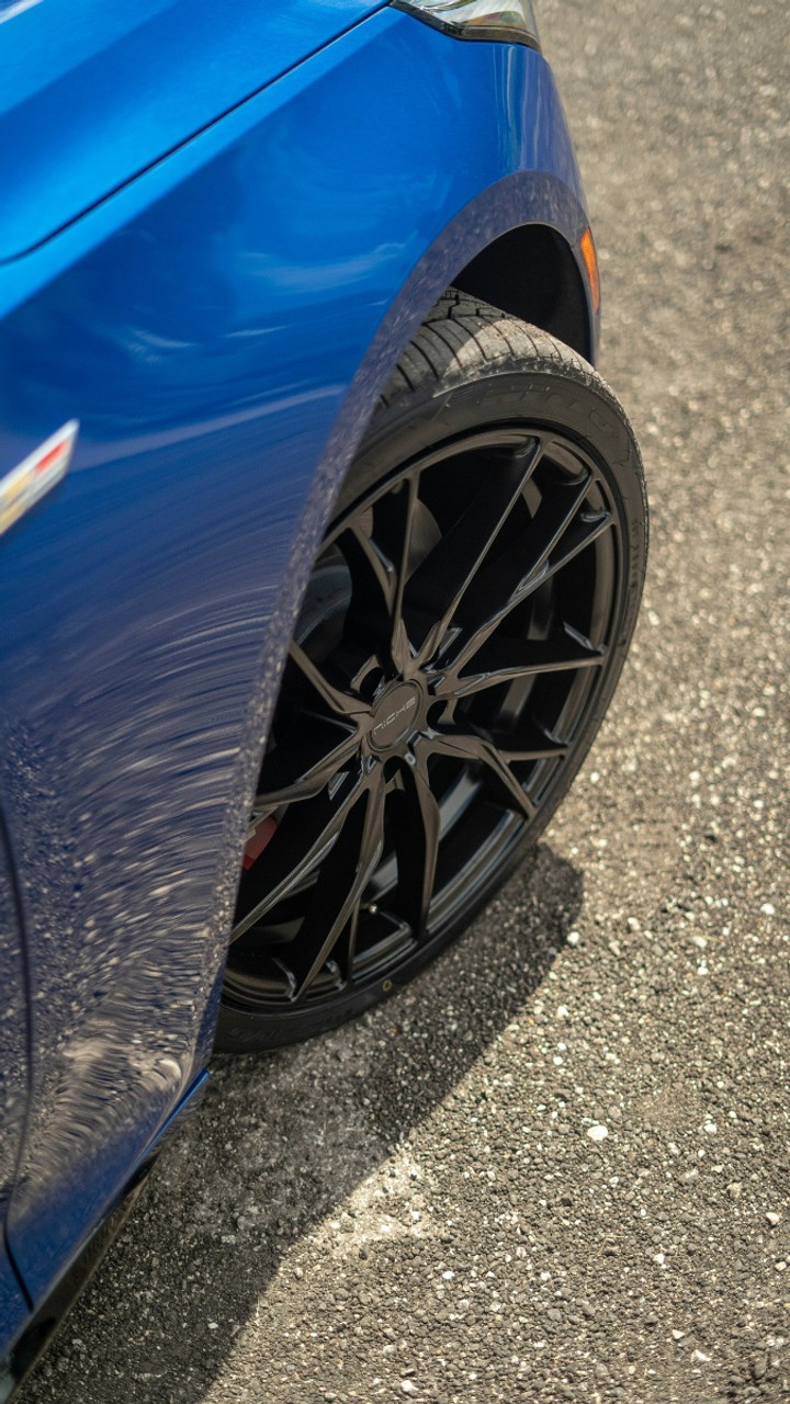 Set 4 Niche M272 Novara 20x10.5 5x112 Matte Black Wheels 20" 27mm Rims
